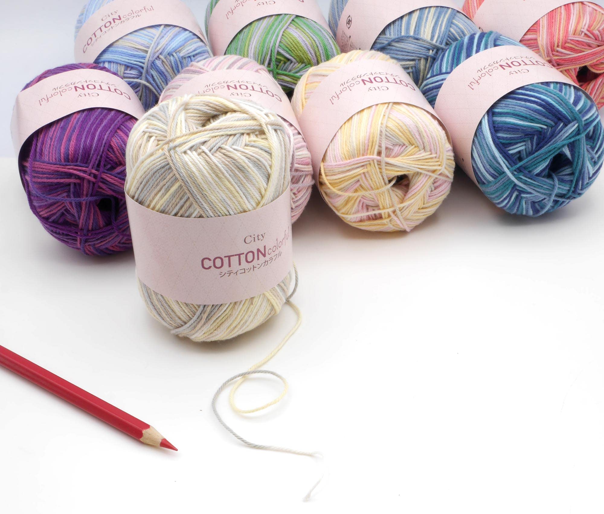 Amazon | 元廣 SKI YARN(スキー毛糸) シティコットン カラフル 5玉